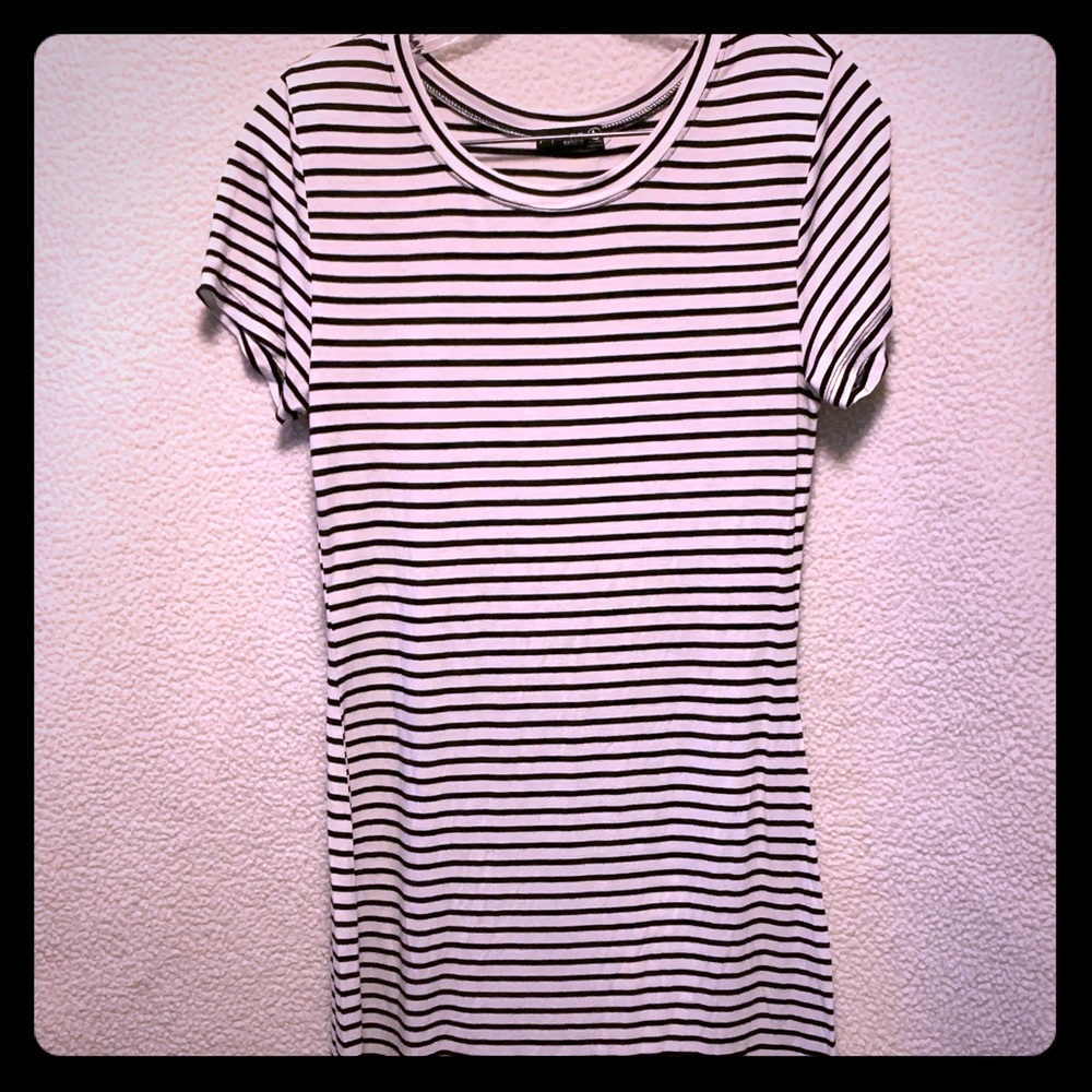 Popular basics blue and white striped dress